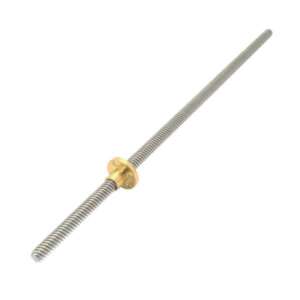250mm Trapezoidal Lead Screw 8mm Diameter 4 Start with Copper Nut